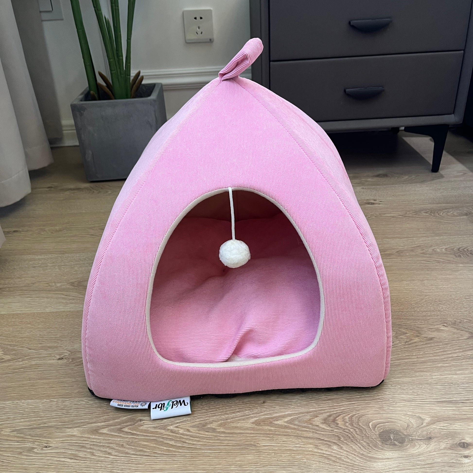 Coral Velvet Cat Bed