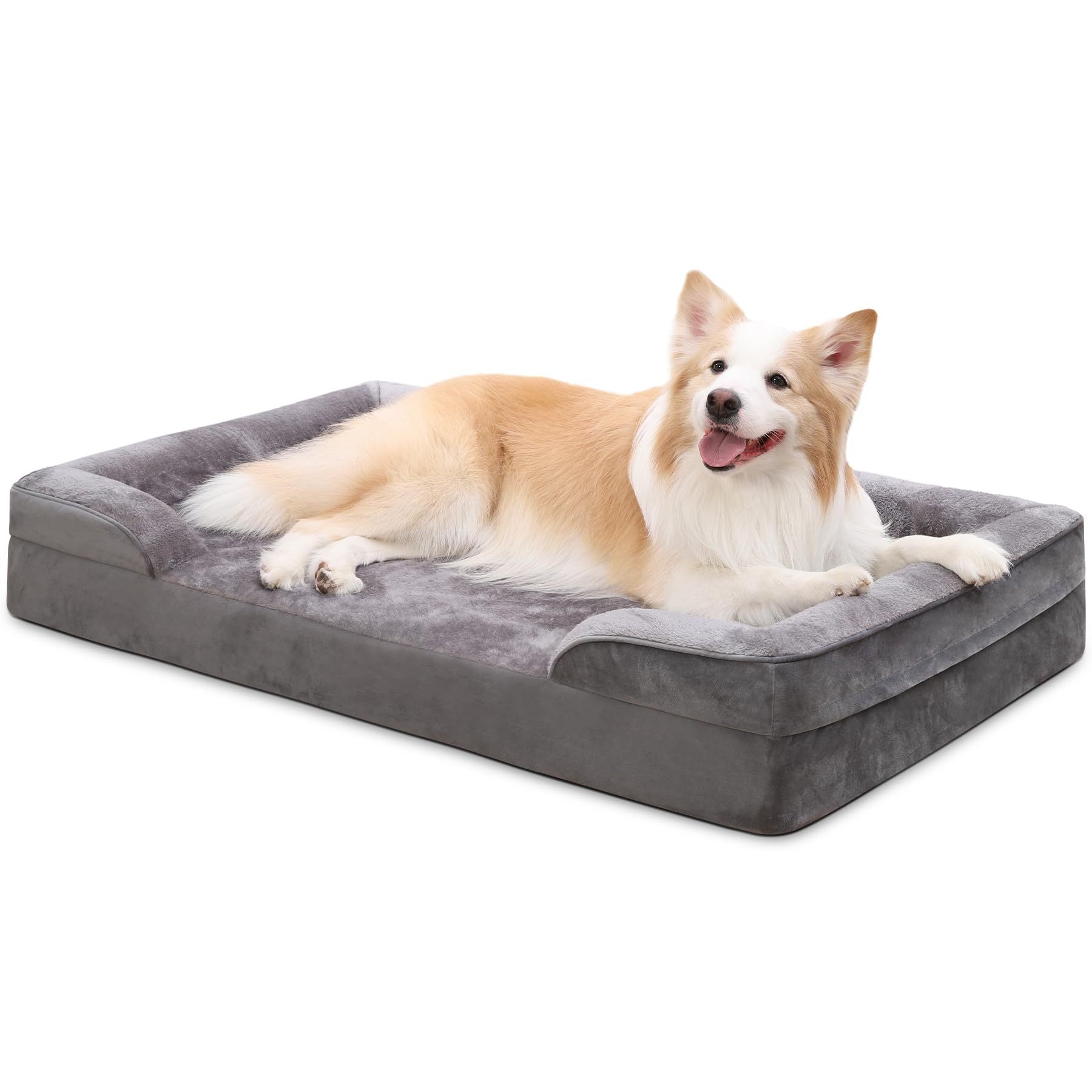 Orthopedic Dog Sofa Bed for Extra Large Dogs with Removable Washable Cover and Waterproof Lining