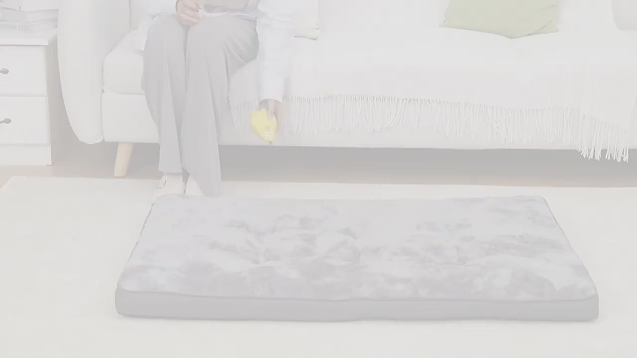 Washable Plush Dog Bed for Crate with Anti-Slip Bottom